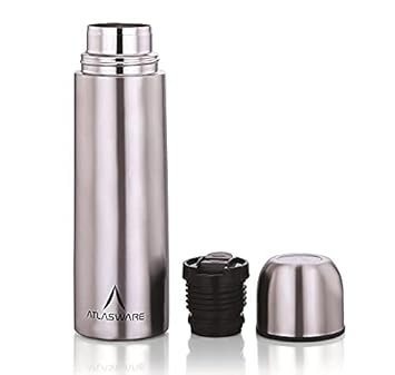 Atlasware Stainless Steel Hot and Cold Vacuum Water Bottle | Non-Toxic, BPA-Free, and Eco-Friendly | Super Durable and Rust-Free |Double Wall Vacuum Flasks, Leakproof Bottle | 1000 ml