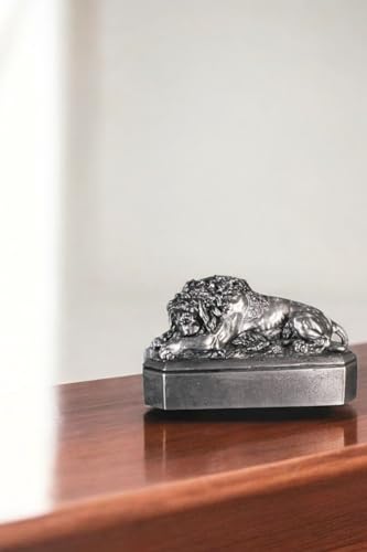 Dekoratif Obje Biblo Aslan Heykel Gümüş Eskitme Model 56, ebiblomodel56