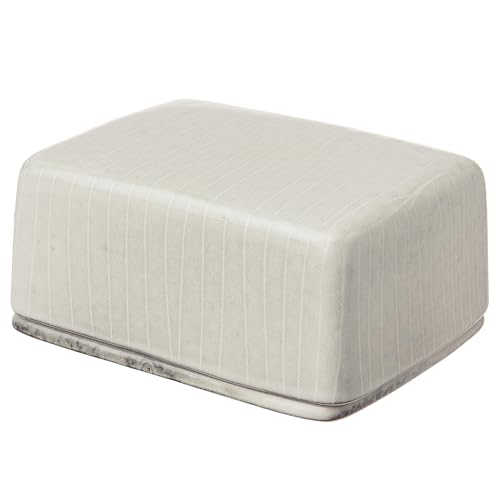 BUTLERS Butterdose für 250gr Packung Butter Keramik Geschirr -HENLEY- Butterschale mit Deckel | Küche Accessoires | Skandi Landhaus Stil Deko | Mikrowellen- & spülmaschinenfest