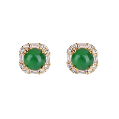 Boucles d'oreilles Jade Vert et argent massif : élégance artisanale