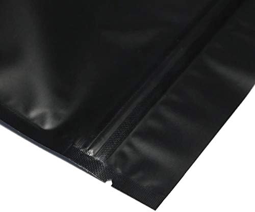 Techson 100 PCS Resealable Smell Proof Bags, Ziplock Foil Bags, Aluminum Pouches for Party Favor Food Storage, Gift Bag (Black, 6 x 8.6 inches)