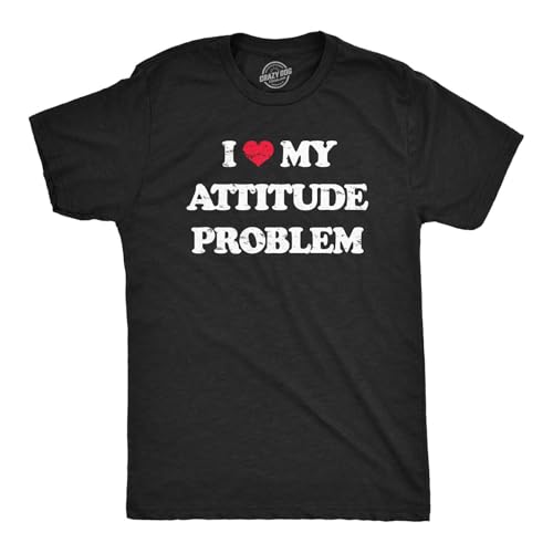 CJVXZVXB Mens I Hearty Attitude Problem Thirt Funny Bad Negativity Joke Tee for GuysBlackLarge