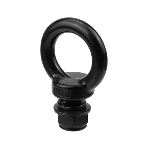 Image of Antrader Lifting Shoulder Eye Bolts,Stainless Steel Machinery Shoulder Lifting Eye Bolt with Lock Nuts,Lock Washers, Flat Washers,M12,Black (4 Sets)