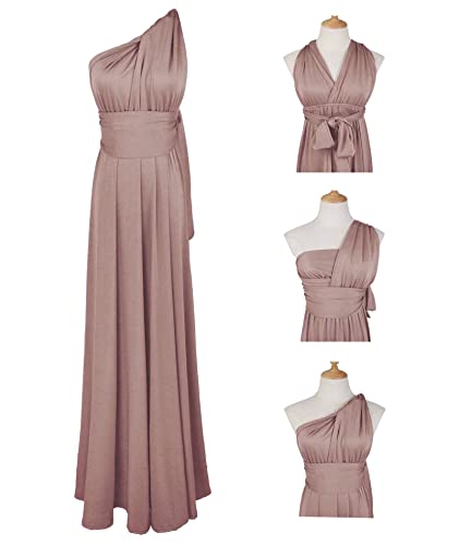 Image of Sexyshine Women's Backless Gown Dress Convertible Multi-Way Wrap Halter Cocktail Dress Bandage Bridesmaid Long Dresses
