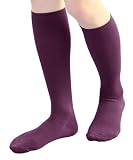 [Maison Peony] corezo 着圧ソックス カラー 単色 コットン 綿 レディース 足底アーチアップ コンプレッション ソックス 靴下 ハイソックス 仕事 OL 立ち仕事 旅行 ドライブ コレゾ 日本製 (JP, 数字サイズ, 22.0 cm, 24.0 cm, 桔梗色)