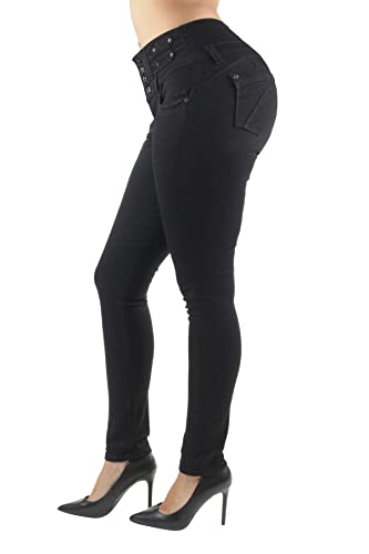 Plus/Junior Size Butt Lift, Levanta Cola, High Waist, Stretch Skinny Jeans3
