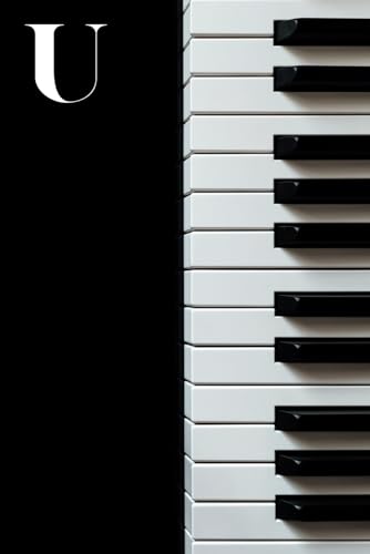 U: Piano Keys Themed Monogram Letter "U" Initial Notebook / Journal / Diary with Blank Lined Pages for Writing Notes | Gift for Pianists, Band Members, Music Artists, and Musicians image 2