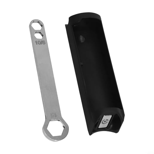 Compact Inner Frame Toolbox for Folding for Bike – Plastic Frame-Mount Storage Box with Inner Tube Bag & Included Wrench, 140 x 36 mm, Black