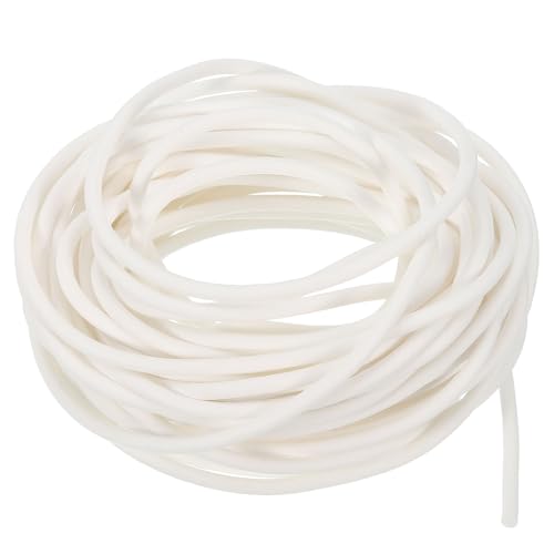 uxcell Silicone Foam Seal Strip, 3.2mm(0.13") Dia 8.5 Meters(27.89 Ft) Long Sponge Rubber Weather Seal Strip Round Rubber Cord Solid for DIY Warehouse, Pads, Foam Tubing, Crafts - White