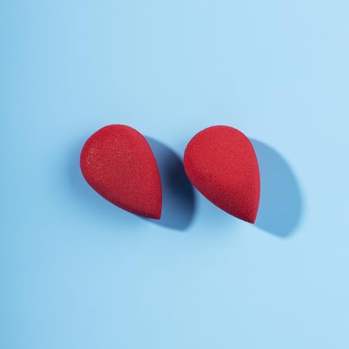 Image of PAC Mini Sponge Set (2 Pc) | Beauty Blender Makeup Sponge (Small) | Soft Blender Sponge for Face Makeup - Liquid Foundation, Creams & Powders | For All Skin Types - Soft, Reusable & washable (Red)