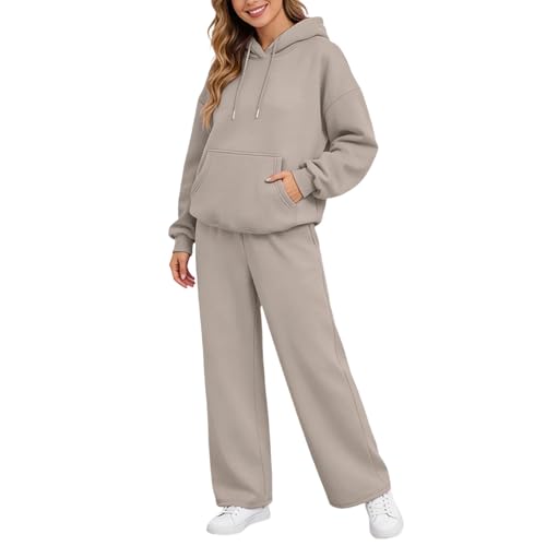 Sudadera capucha mujer y pantalon pierna ancha de tejido moderno y corte refinado