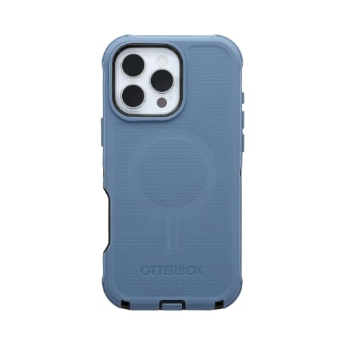 Image of OtterBox iPhone 16 Pro Max (Only) Defender Series MagSafe Case - Stonewash (Blue & Black) - Built-in Magnets - Screenless - Rugged & Durable - with Port Protection