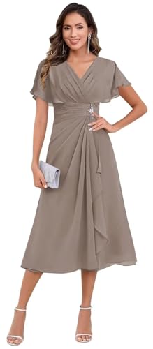 Classy Taupe Grandmother of The Groom Dresses for Women Summer