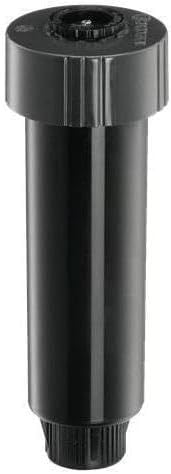 Крупный план view of the Gardena S80 Pop Up Sprinkler, showing its black cylindrical body and adjustable head.