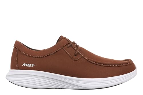 MBT M3100 Zapatos Casual para Hombre Estilo Moderno. Diseño en Ante Sintético con Cordones para un Ajuste Calzado Fisiológico de Confort y Estabilidad con Suela Balancín. Color Marrón