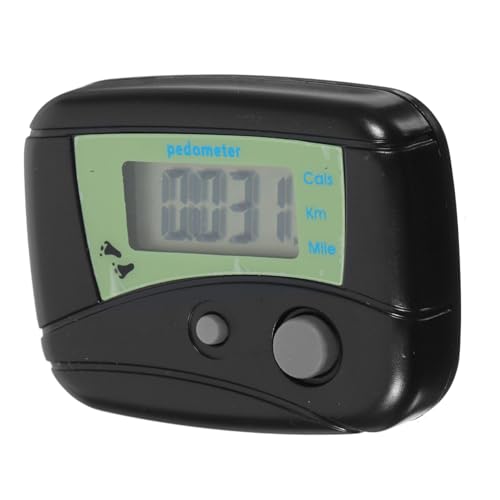 BESPORTBLE Portable Digital Pedometer with LCD Display Walking Distance and Calorie Counter Clip Design for Fitness Tracking Black