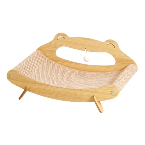 GUOOL 猫のスクラッカーソファ、屋内猫用のボールおもちゃ付きのラウンジベッド家具プロテクター、段ボール猫のスクラッチボード, S