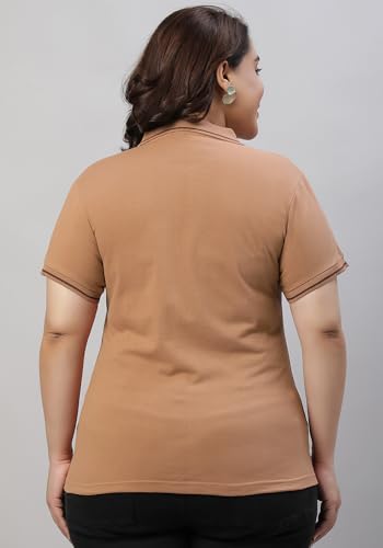 Image of Wear Your Opinion Women's Plus Size Tipped Collar Neck Polo Tshirt