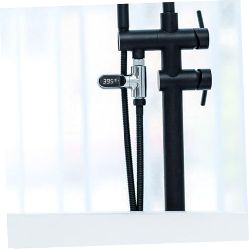 Thermomètre de douche LED rotatif argenté pour température de eau