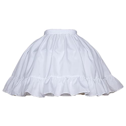 YULUOSHA Women Girls Crinoline Short Petticoat 2 Hoops Victorian Skirt Ball Gown Elastic Waist Underwear Half Slip Underskirt