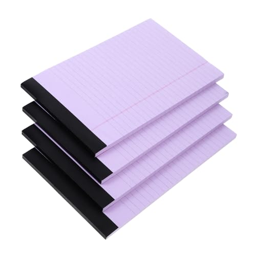 Bloc-notes ligné déchirable lot de 4 cahiers portables pour notes de bureau