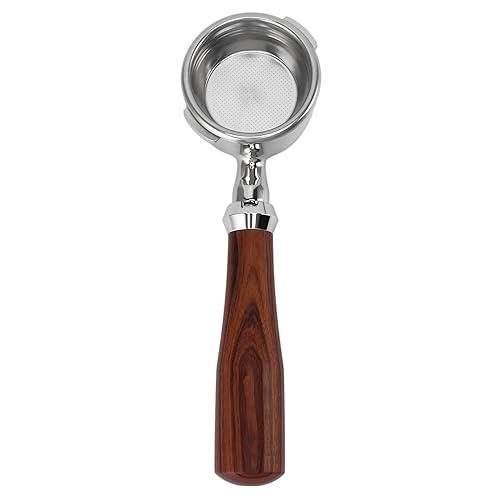 Portafiltro Senza Fondo da 58 Mm, Portafiltro Professionale Dal Design a Doppia Orecchie con Manico in Legno per Macchina da caffè GAGGIA (Mi Palissandro classico)