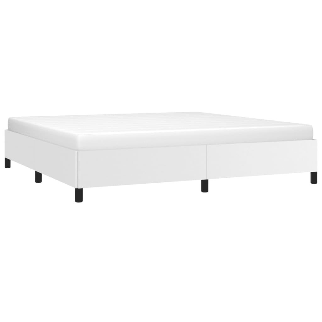 Similpelle premium con gambe in legno durevole Giroletto 200x200 cm Bianco