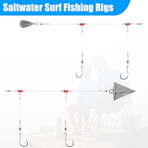 image for AGOOL Saltwater Surf Fishing Tackle Kit - Saltwater Surf Fishing Rigs 