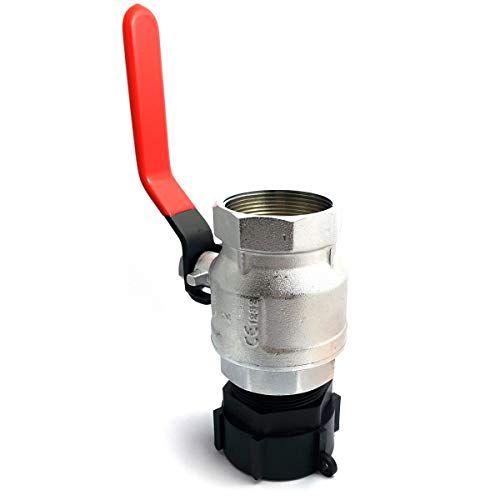 Preisvergleich Produktbild Multitanks Kugelhahn S60x6 Messing verchromt Innenauslauf 2" IBC Anschluss schwarz / grau