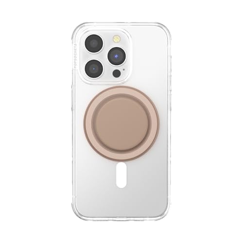 PopSockets PopGrip for MagSafe, Magnetic Phone Grip & Stand, Swappable Top, Secure Grip for iPhone MagSafe Cases, Kickstand for Hands-Free Viewing, Wireless Charging Compatible - Latte Soft Touch