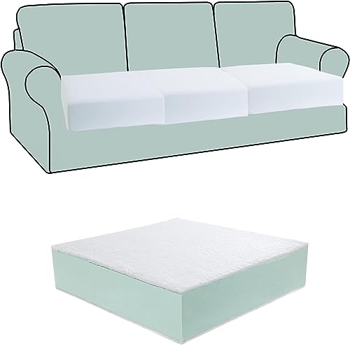 HOMBYS Couch Cushion Replacement Wrapped with Polyester Batting High Density Couch Cushions Inserts with Dacron Fiber Layer Upholstery Cushion Padding with Removable Cover 6 inch Thick 24x27