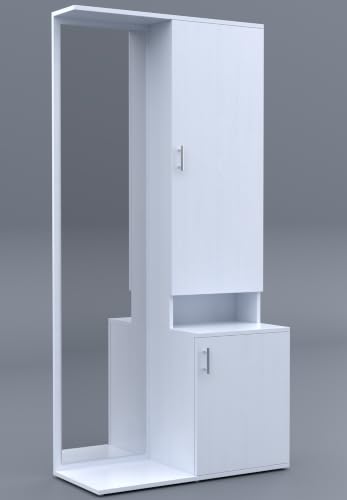 Image of FURNIFLIX Engineered Wood Dressing Table with Storage | Wooden Dressing Table with Mirror Vanity Table for Bedroom Home Living Room - White Finish
