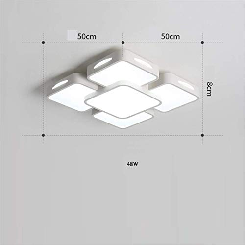 Lustre durable moderne rectangulaire blanc haute qualité LED 48W - 7