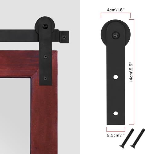 Image of COGOOD Bathroom Mirrors for Over Sink - 22 x 30 Farmhouse Barn Door Wall Mirror for Bathroom, Living Room, Entryway Wall Decor Espresso