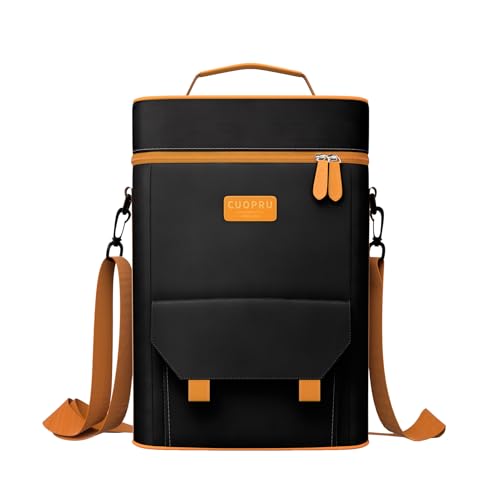 Premium Matero - Kit de yerba mate - Bolsa portátil de doble capa impermeable con 2 bolsillos para botellas de vino, para viajes, picnic, playa, camping