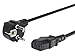 Produktbild PremiumCord kpsp1 Netzkabel 230V 1m, Stromkabel mit Schutzkontakt gewinkelt auf Kaltgerätebuchse C13, IEC 320, PC Netzkabel 3 Polig, Farbe schwarz