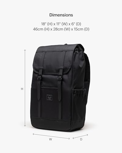 Image of Herschel Retreat Backpack, Black Tonal, Standard - 23L