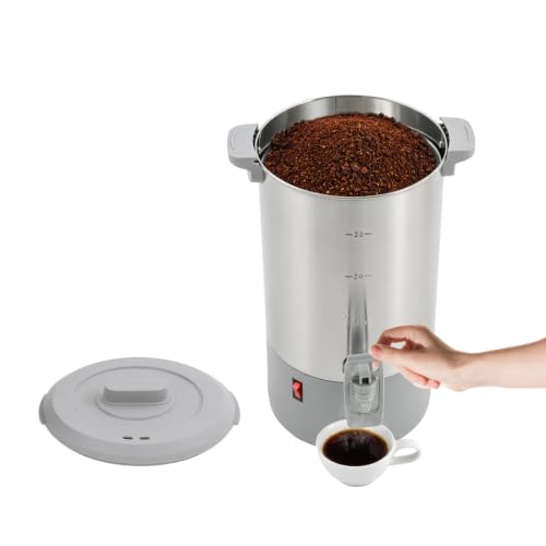 5L/1.32Gal Commercial Coffee Urn Double Wall Stainless Steel Coffee Maker
