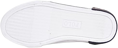 POLO RALPH LAUREN Boy's Grafftyn (Little Kid) Sneaker, Sand Canvas/Navy/Navy Pony Player, 13 | Image 6