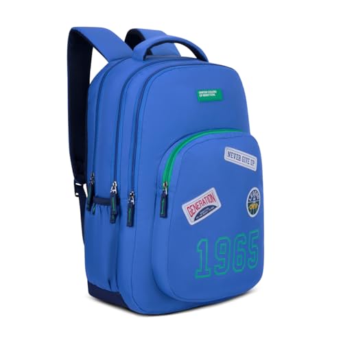 Image of United Colors of Benetton Unisex High-School Backpack LEGEND | 3-Compartment | Large Capacity Bag with Airmesh Padding | Backpack for School Girls and Boys | 28L Capacity