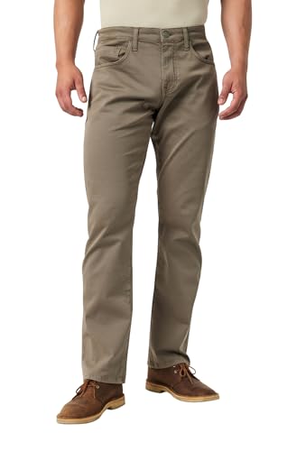 Mavi Men's Zach Mid Rise Straight Leg Pants, Olive Casual Twill, 35x34