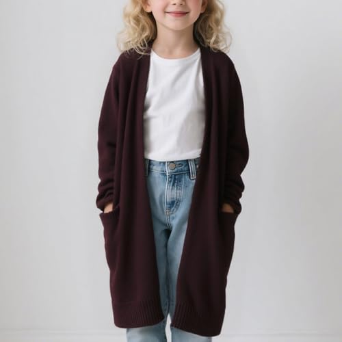 Girls Open Front Cardigan Sweaters Knit Solid Long Sleeve Chunky Oversized Fall Coat Soft Warm Loose Winter Clothes3