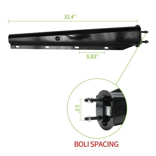 Image of Black Straight Spring Loaded Mud Flap Hanger for Semi Trucks 2-1 /2 inch Bolt Spacing 2.5 inch, 30 inch Length with Reflective Strip Sticker, Right & Left Side, 2PCS