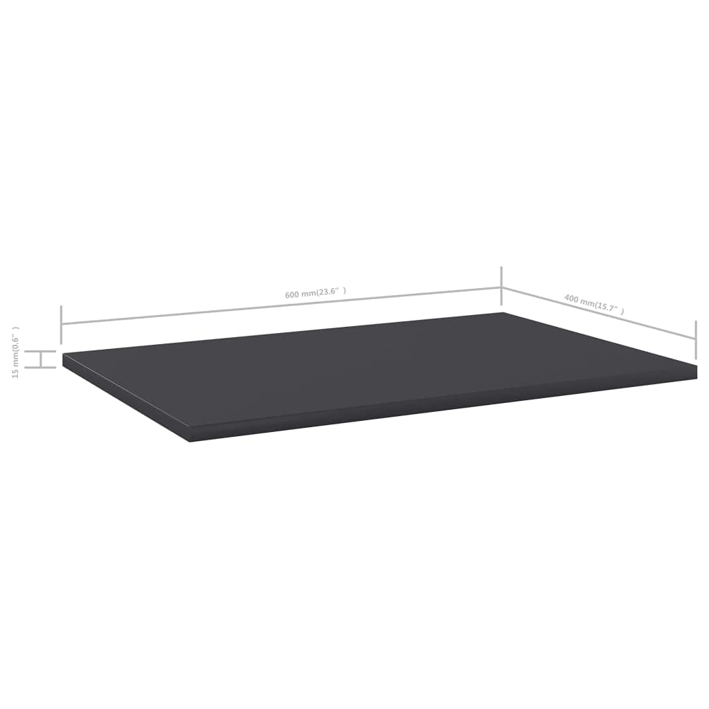 Bücherregal Bretter 8 Stk. Grau 60 x 40 x 1,5 cm Holzwerkstoff für Regal system, Wand, Stand, Bücher, Aufbewahrung, modular und erweiterbar für Ordnung und Stauraum