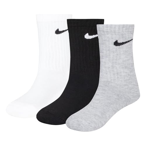 NIKE Boys Kids Basic Pack Crew 3pk Eu 23 1/2-27 SOCKS White
