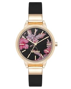 Nine West Floral Dial Watch NW/3198FLBK