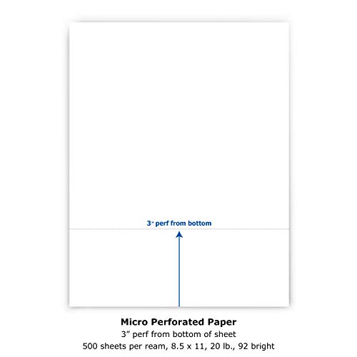 Printworks Professional 3" Perforated Paper, 500 Sheets, 20 Lb, White (04167) #TOP1