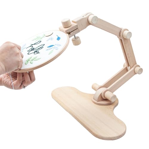 Soporte de suelo para bordado de madera de haya ideal para tejer en el sofá 4