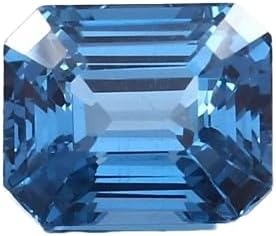 15 Ct Certified Natural Santa Maria Blue Aquamarine Emerald Cut Loose Gemstone for Jewellery