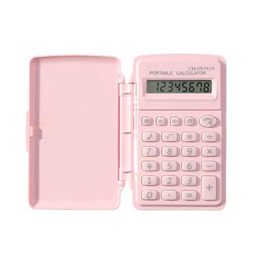 Mini calculadora de bolsillo ABS de 10x6 cm con tapa protectora a pilas